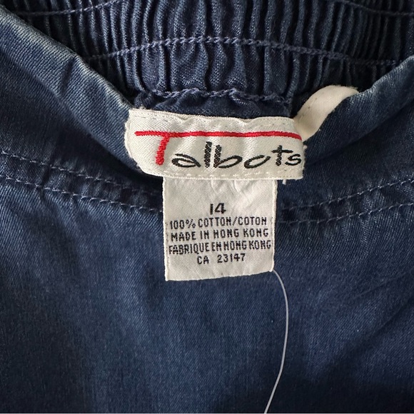 Talbots Vintage Deadstock NWT Skirt Sz 14 Blue Maxi Long Denim Pockets 90s Pleat - Picture 13 of 14